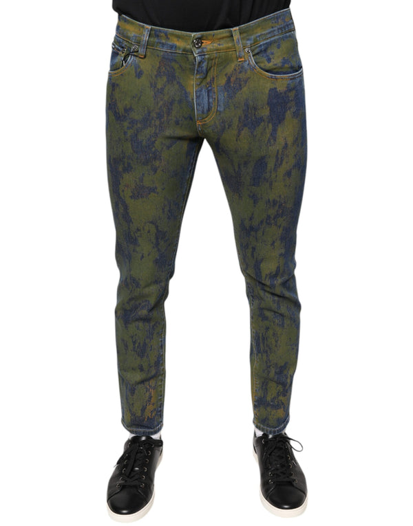 Blue Cotton Dye Slim Fit Men Denim Jeans Dolce & Gabbana