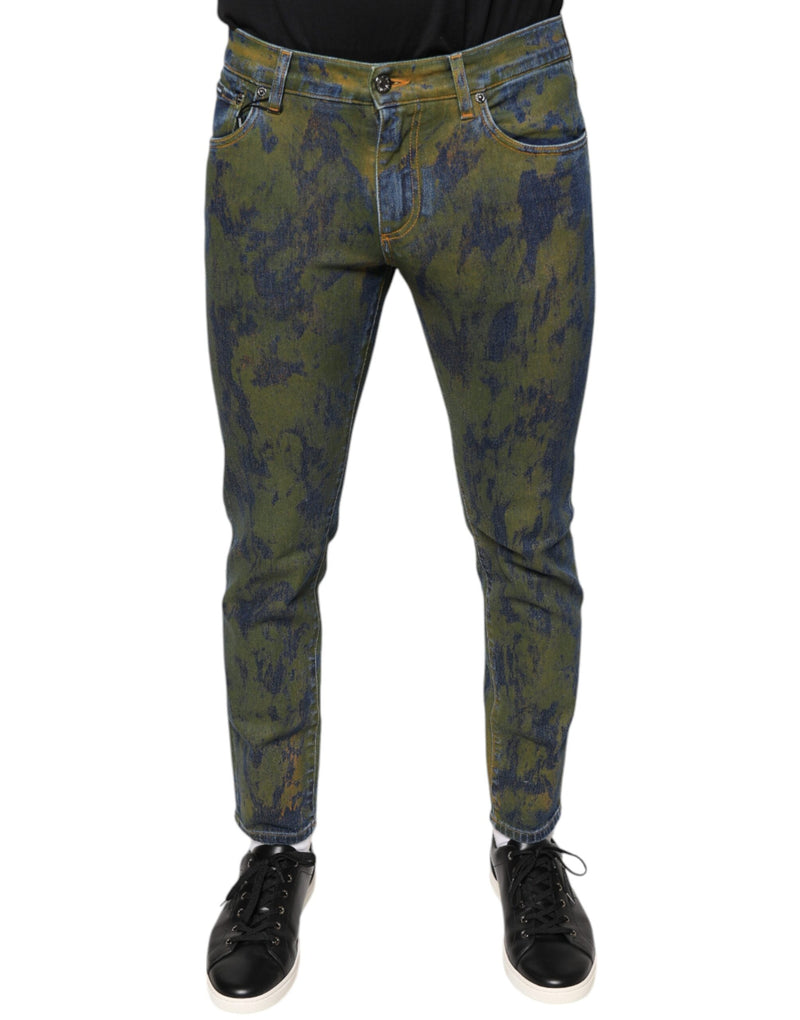 Blue Cotton Dye Slim Fit Men Denim Jeans Dolce & Gabbana