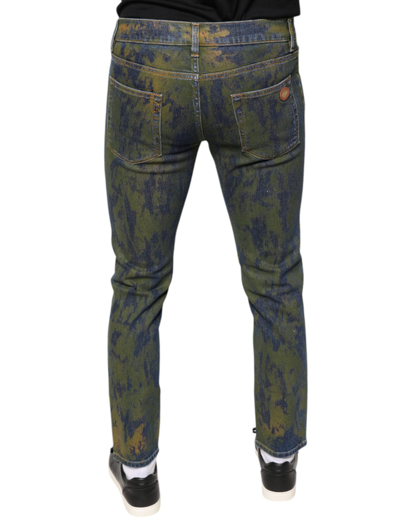 Blue Cotton Dye Slim Fit Men Denim Jeans Dolce & Gabbana