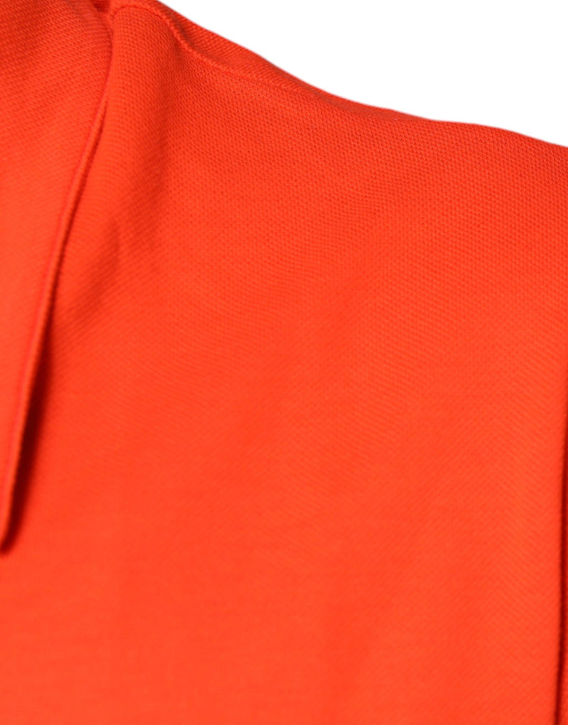 Orange Cotton Button Down Casual Polo Shirt Dolce & Gabbana