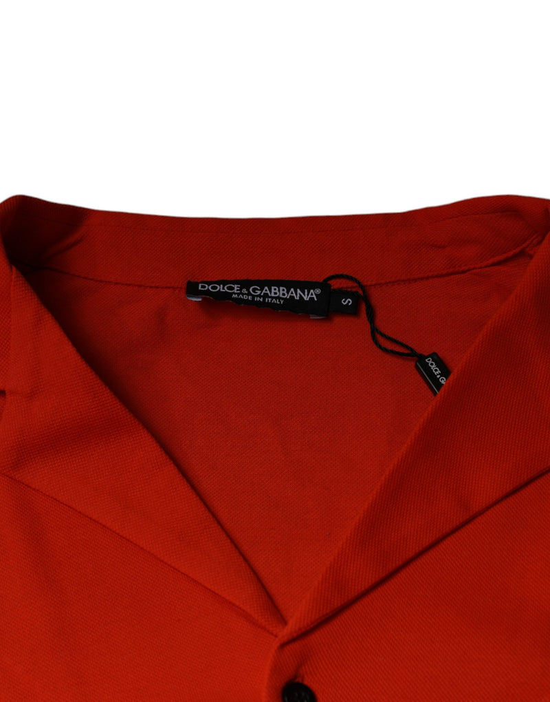 Orange Cotton Button Down Casual Polo Shirt Dolce & Gabbana