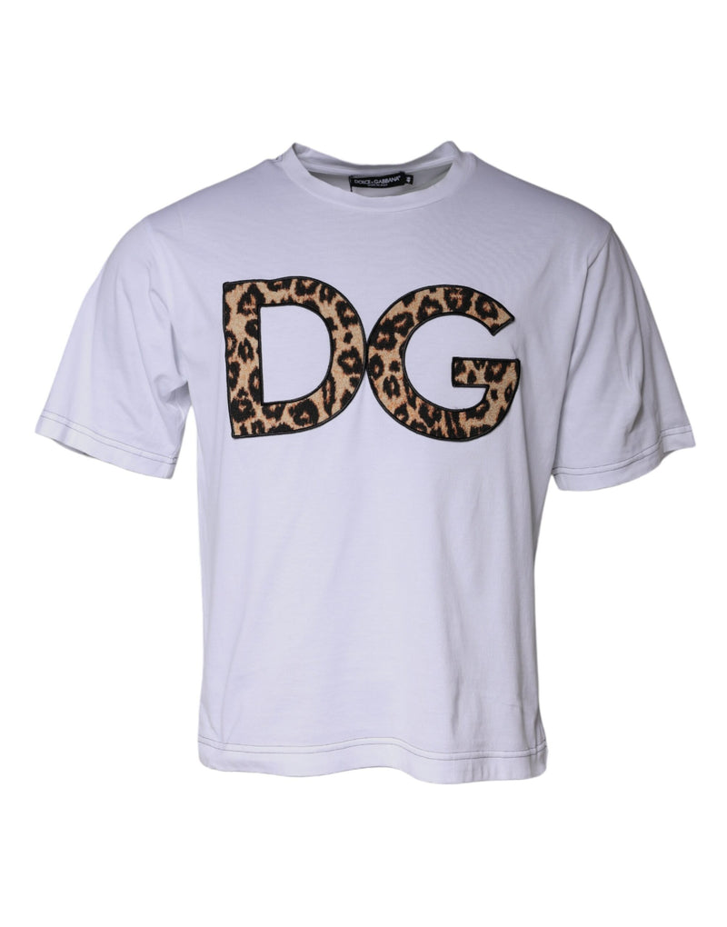 White DG Logo Cotton Shorts Sleeves T-shirt Dolce & Gabbana