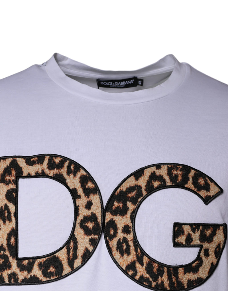 White DG Logo Cotton Shorts Sleeves T-shirt Dolce & Gabbana