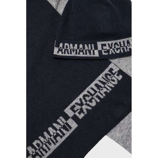 Blue Wool Scarf Armani Exchange