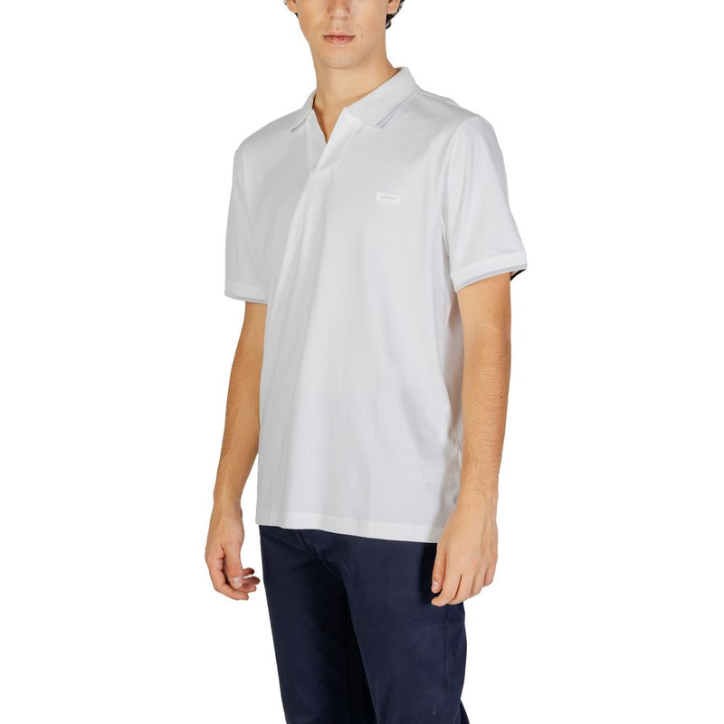 White Cotton Polo Shirt Calvin Klein Jeans