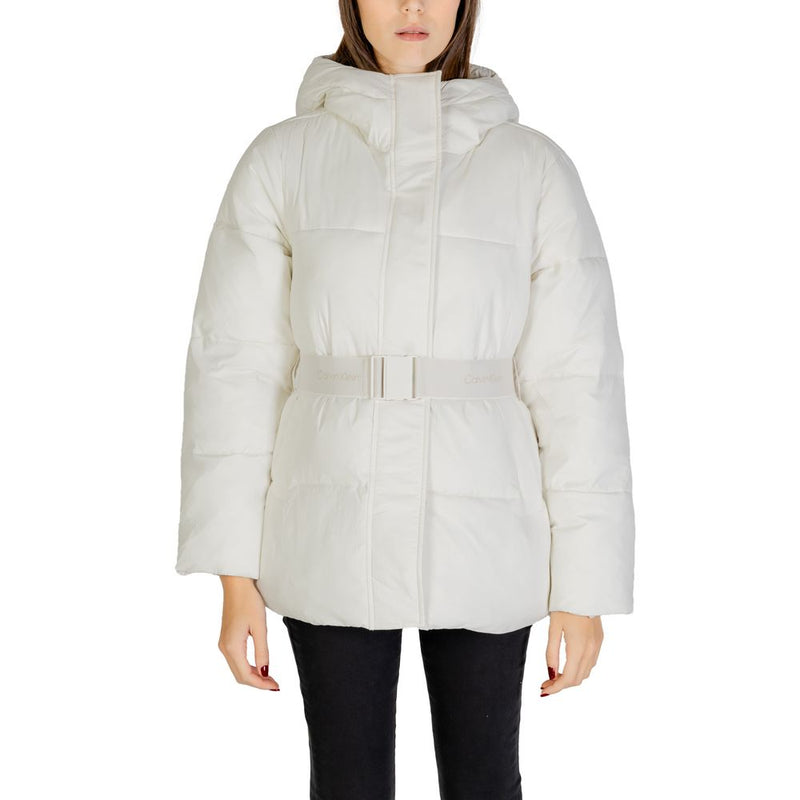 Cream Nylon Jackets & Coat Calvin Klein Jeans