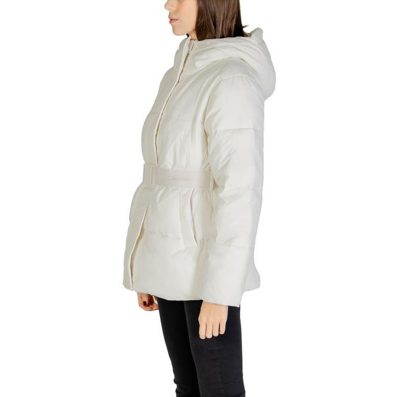 Cream Nylon Jackets & Coat Calvin Klein Jeans
