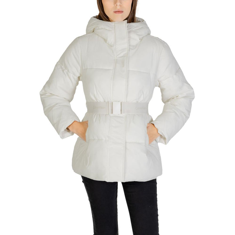Cream Nylon Jackets & Coat Calvin Klein Jeans
