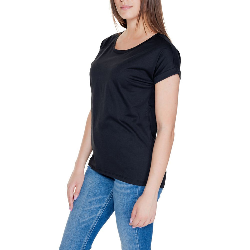 Black Cotton Tops & T-Shirt Vila Clothes