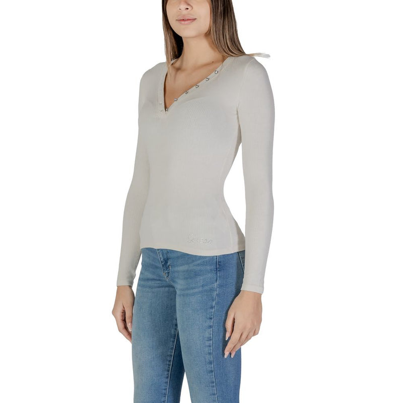 Cream Viscose Tops & T-Shirt Guess