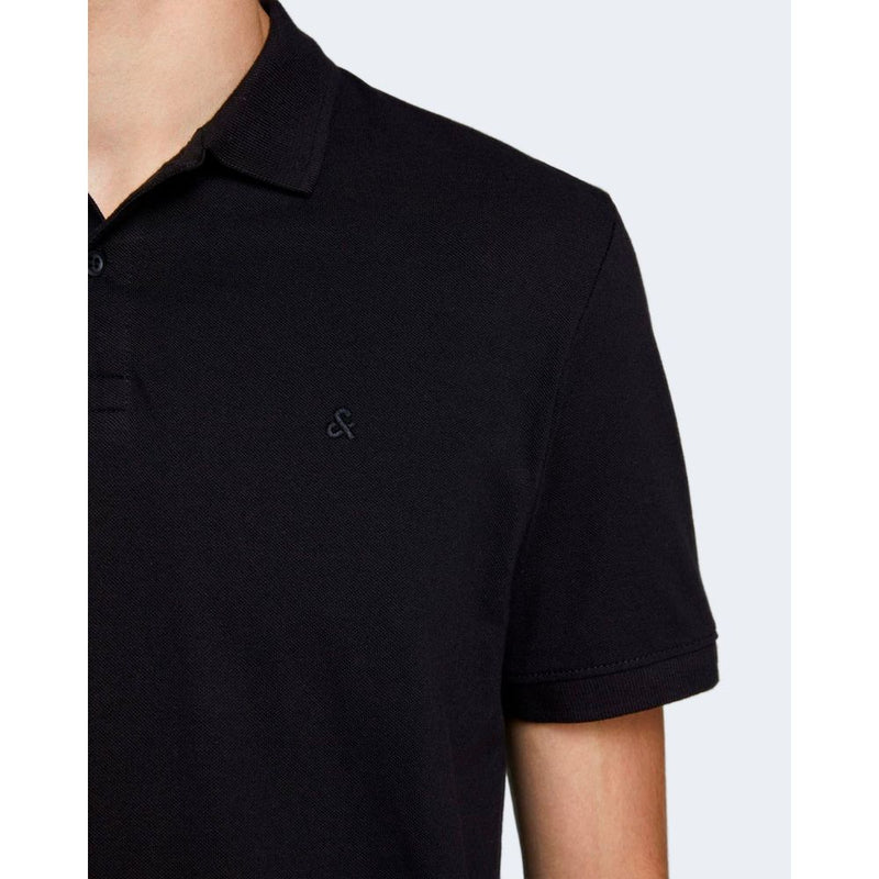 Black Cotton Polo Shirt Jack Jones