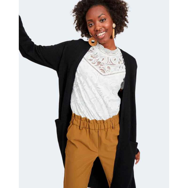 Black Viscose Cardigan Vila Clothes