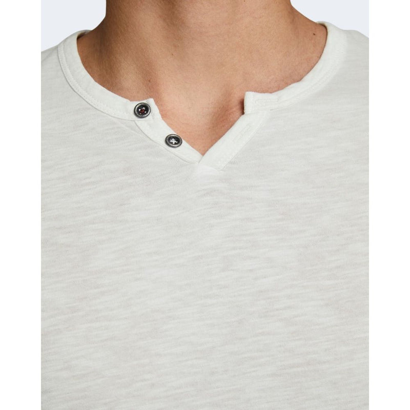 Cream Flamed Cotton T-Shirt Jack Jones