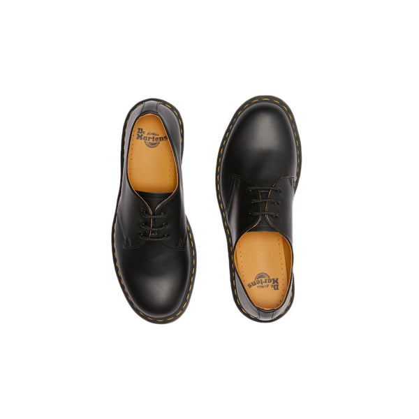 Black Leather Flat Shoe Dr. Martens