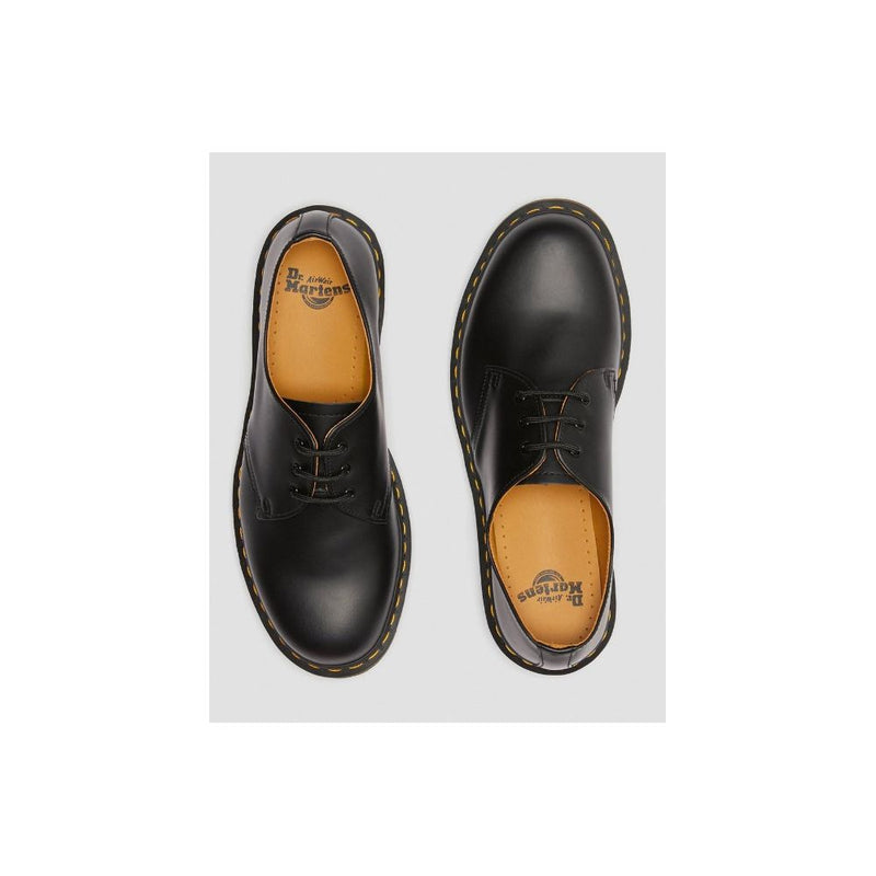 Black Leather Flat Shoe Dr. Martens