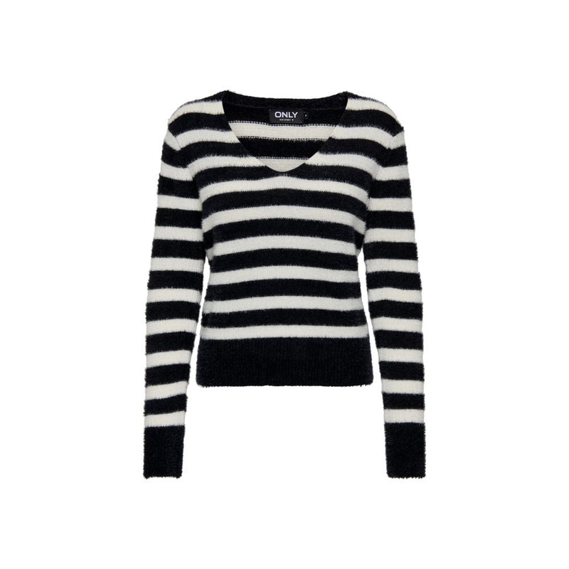 Black And White Polyester Sweater Only