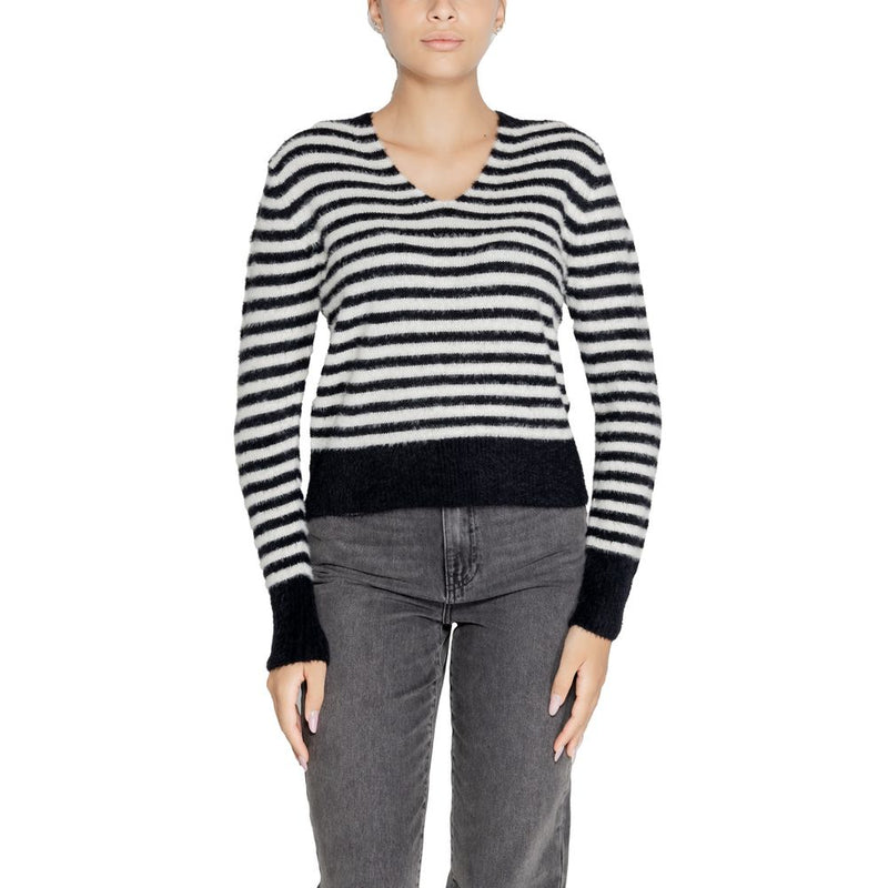 Black And White Polyester Sweater Only