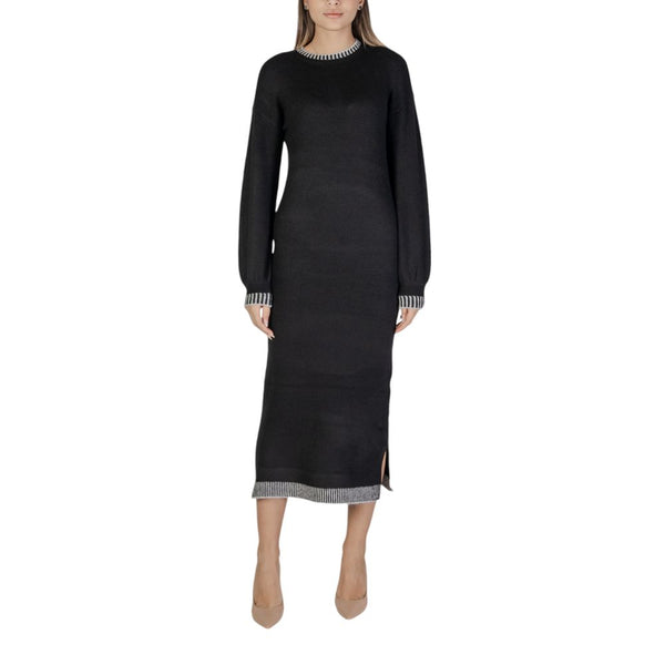 Black Polyester Dress Vila Clothes