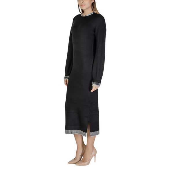 Black Polyester Dress Vila Clothes