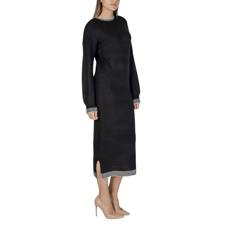 Black Polyester Dress Vila Clothes