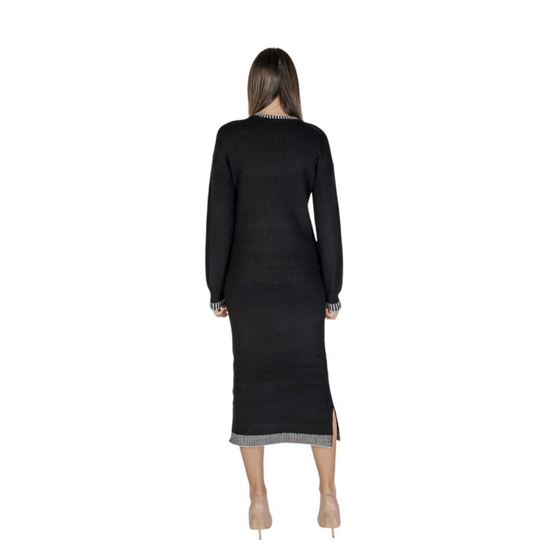 Black Polyester Dress Vila Clothes