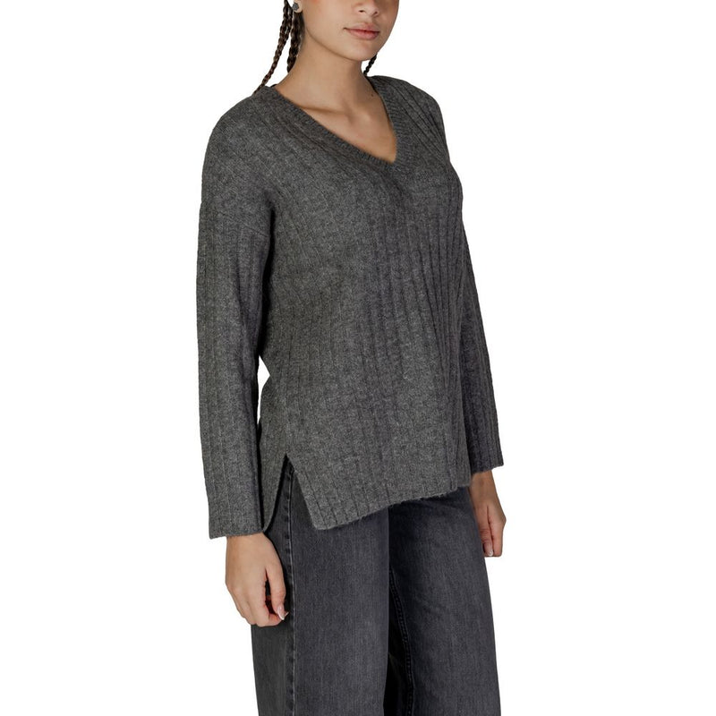 Gray Acrylic Sweater Vila Clothes