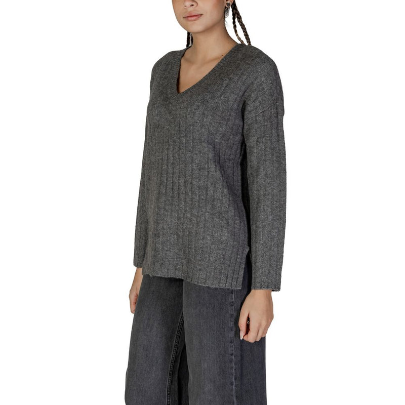 Gray Acrylic Sweater Vila Clothes