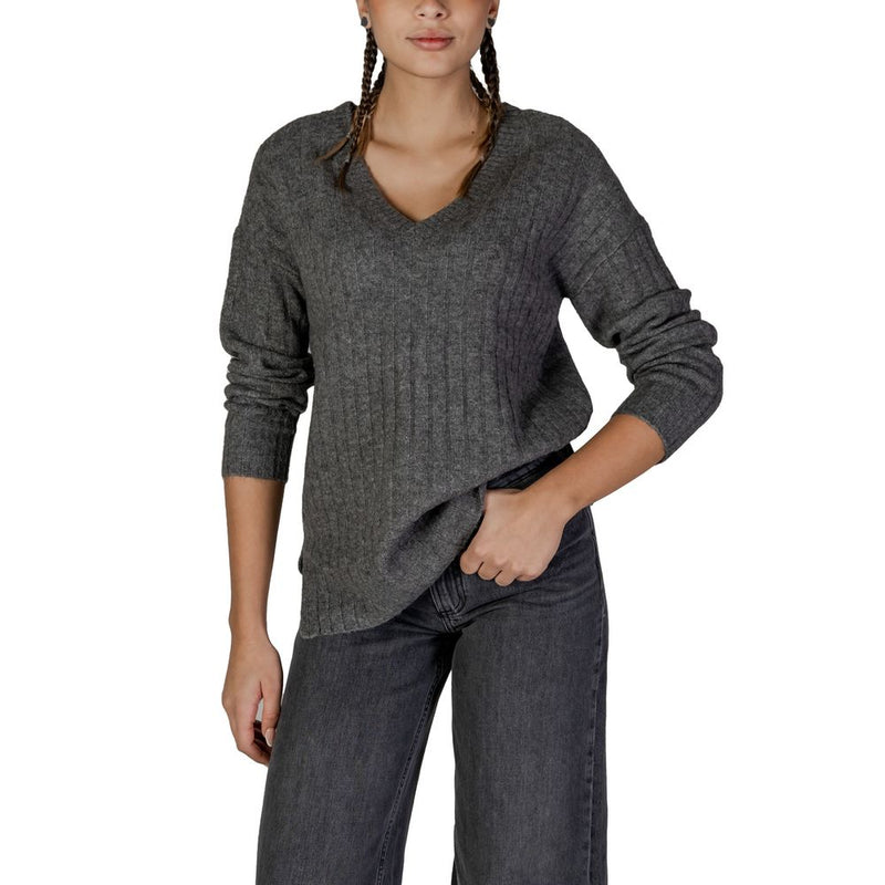 Gray Acrylic Sweater Vila Clothes