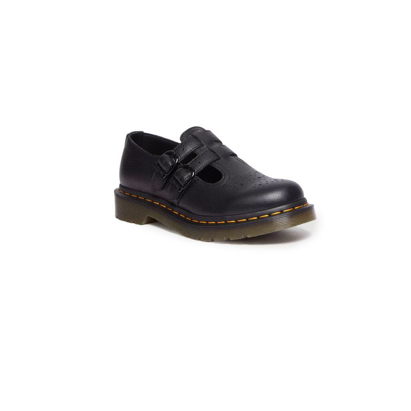 Black Leather Flat Shoe Dr. Martens