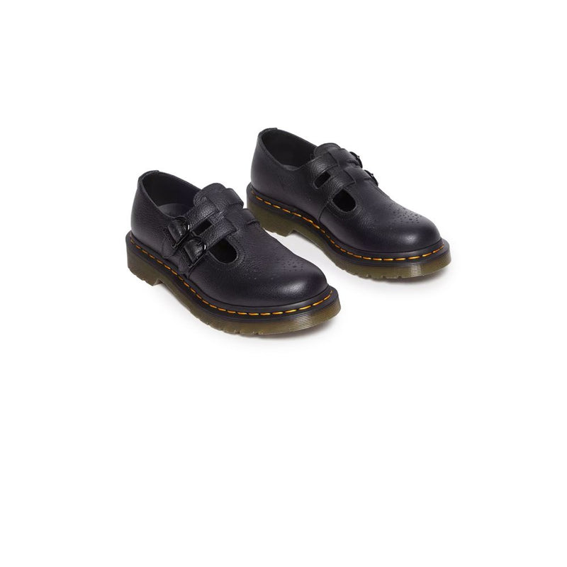 Black Leather Flat Shoe Dr. Martens