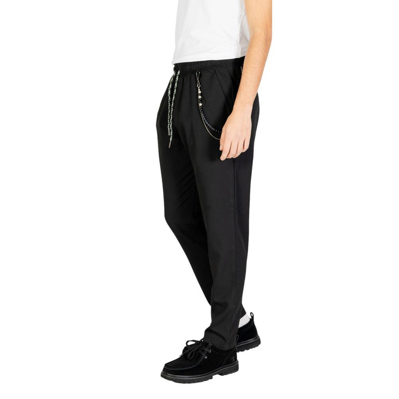 Black Polyester Jeans & Pant Gianni Lupo