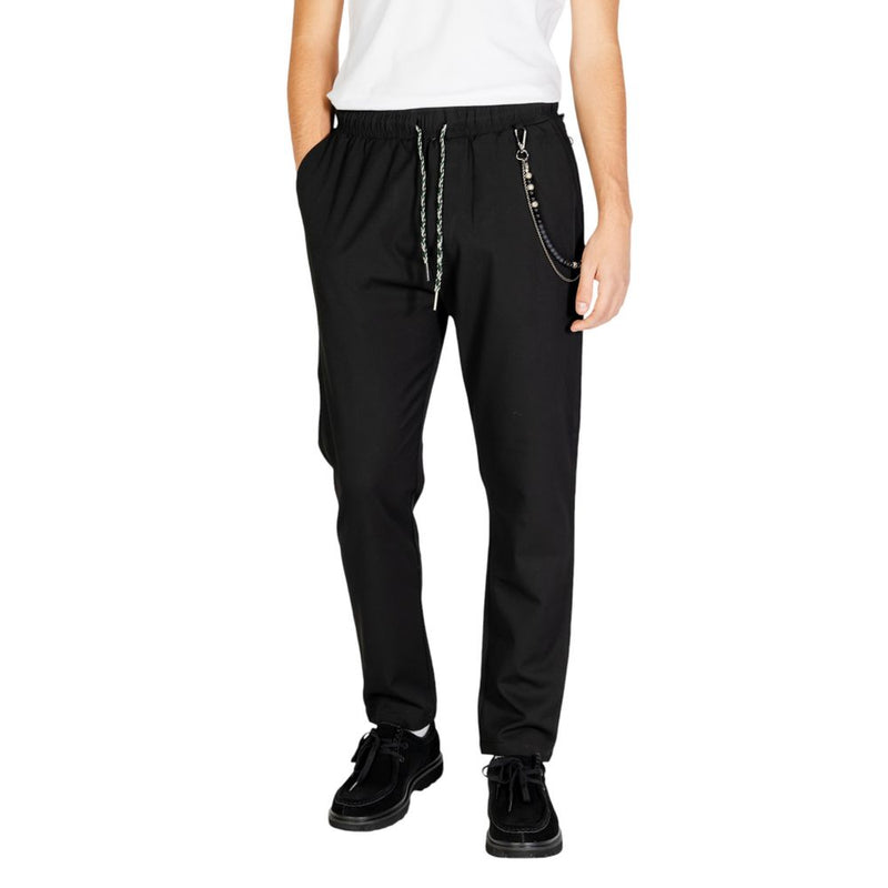 Black Polyester Jeans & Pant Gianni Lupo