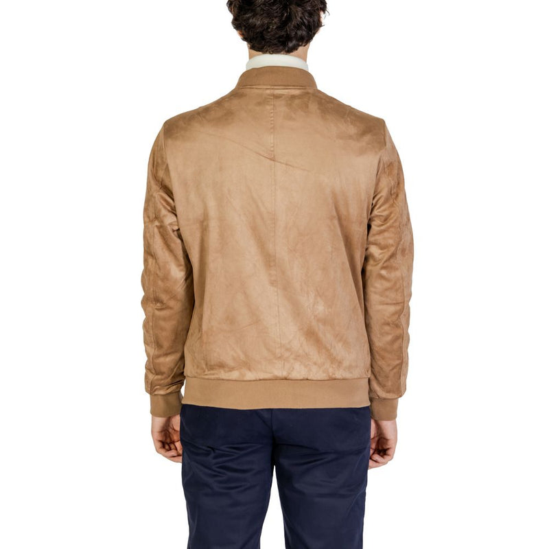 Beige Polyester Jacket Gianni Lupo