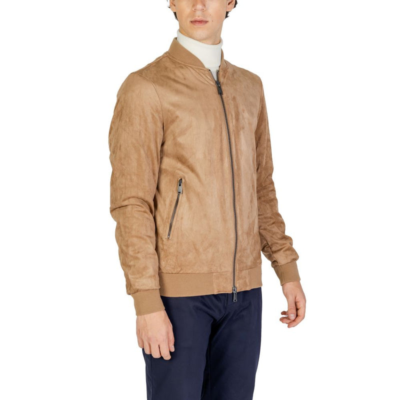 Beige Polyester Jacket Gianni Lupo