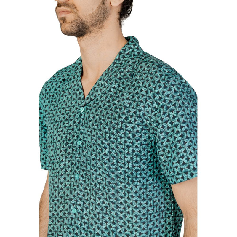 Turquoise Viscose Shirt Gianni Lupo