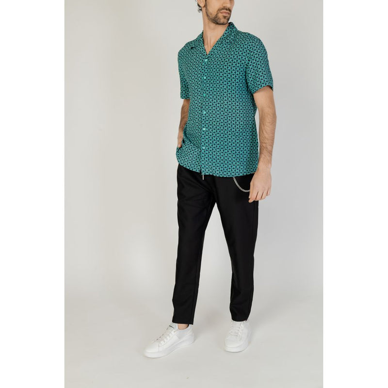 Turquoise Viscose Shirt Gianni Lupo