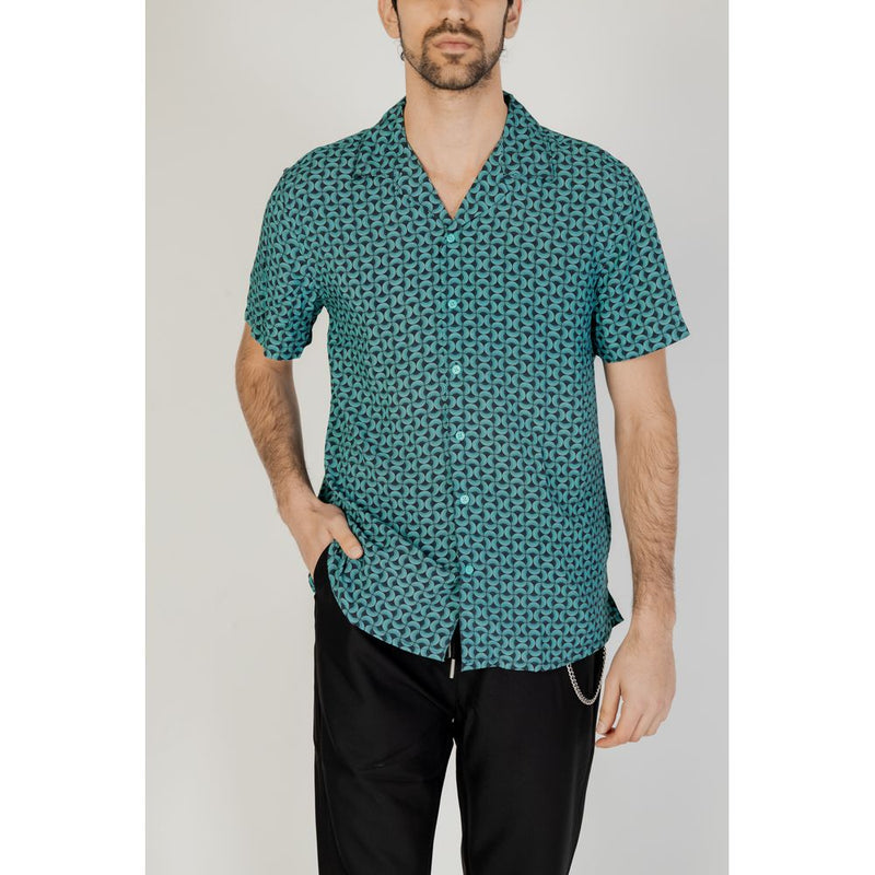 Turquoise Viscose Shirt Gianni Lupo