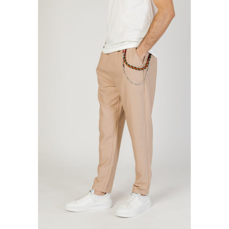 Beige Polyester Jeans & Pant Gianni Lupo