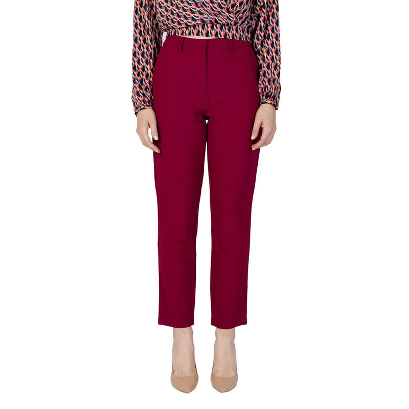 Bordeaux Polyester Jeans & Pant Vila Clothes