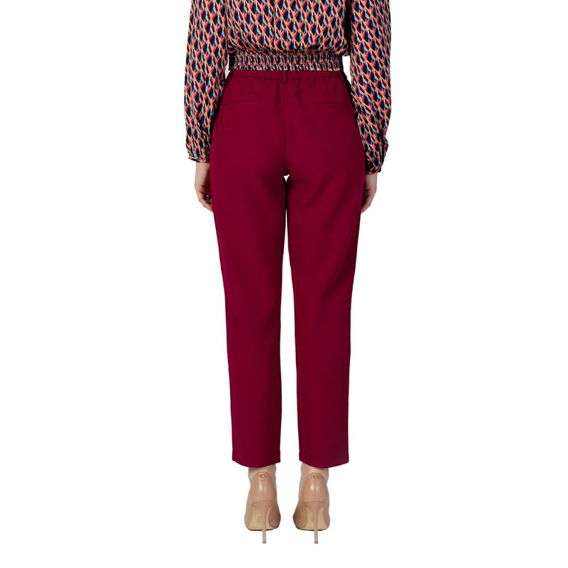 Bordeaux Polyester Jeans & Pant Vila Clothes