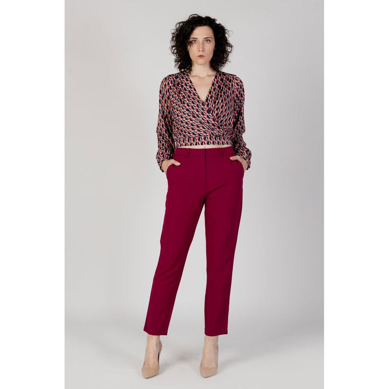 Bordeaux Polyester Jeans & Pant Vila Clothes