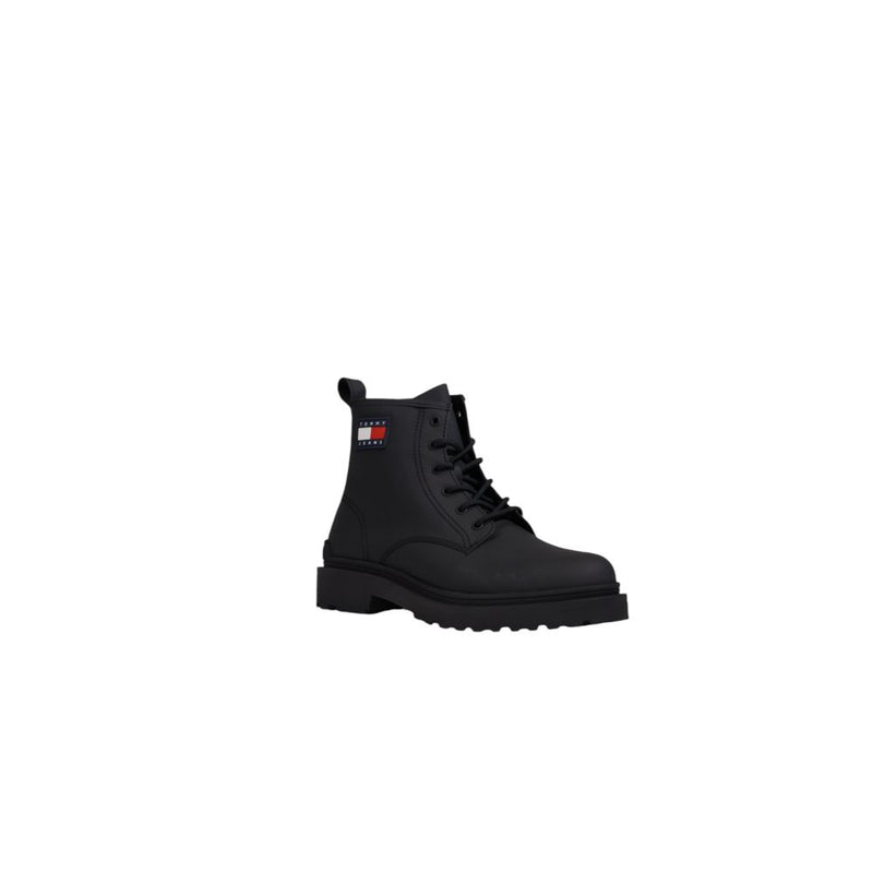 Black Leather Boot Tommy Hilfiger Jeans