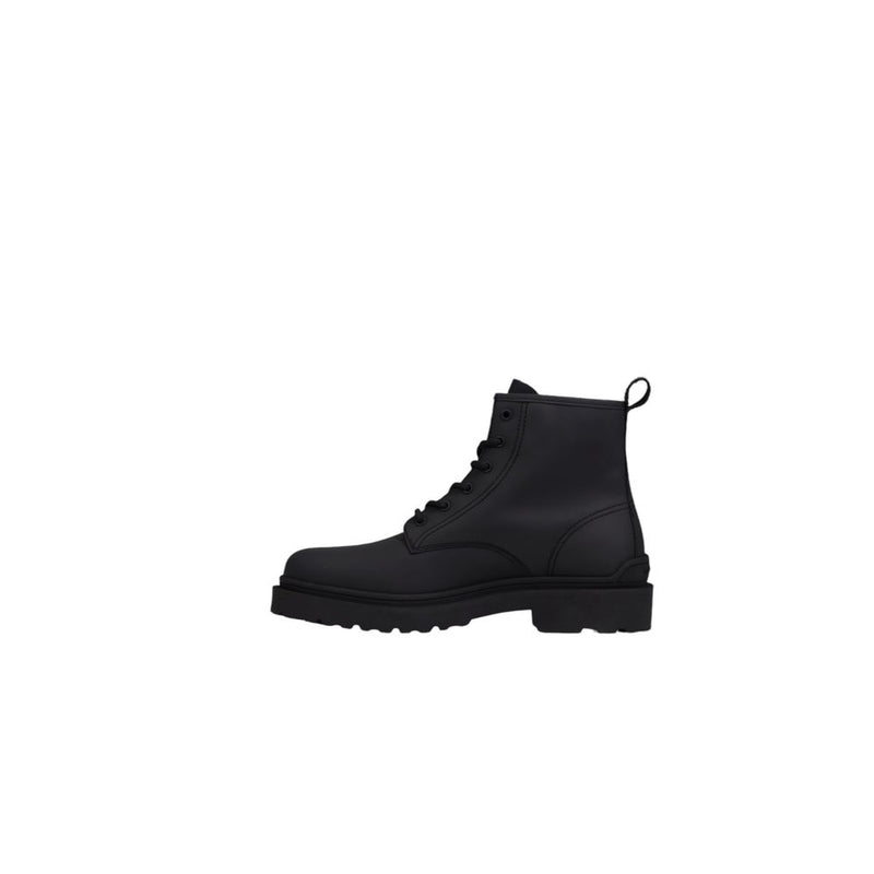 Black Leather Boot Tommy Hilfiger Jeans