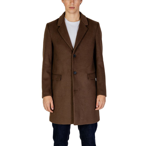 Brown Polyester Jacket Antony Morato