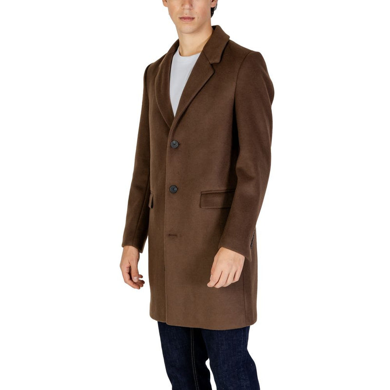 Brown Polyester Jacket Antony Morato
