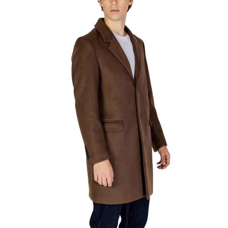 Brown Polyester Jacket Antony Morato