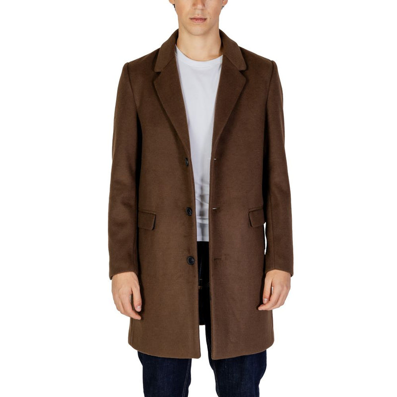 Brown Polyester Jacket Antony Morato