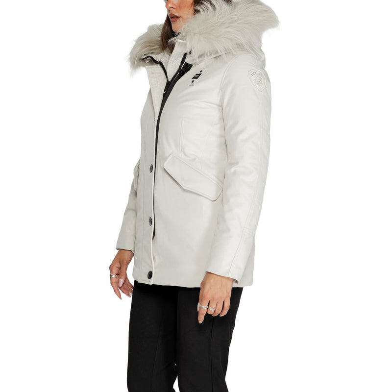 White Polyester Jackets & Coat Blauer