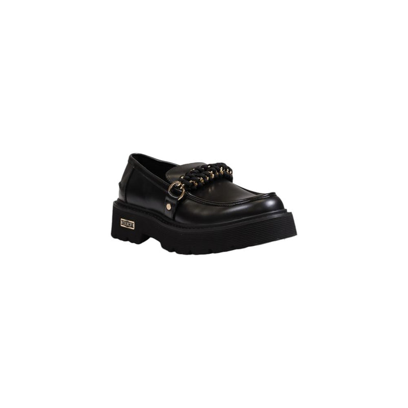 Black Leather Flat Shoe Cult