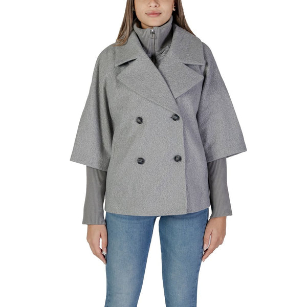 Gray Polyester Jackets & Coat